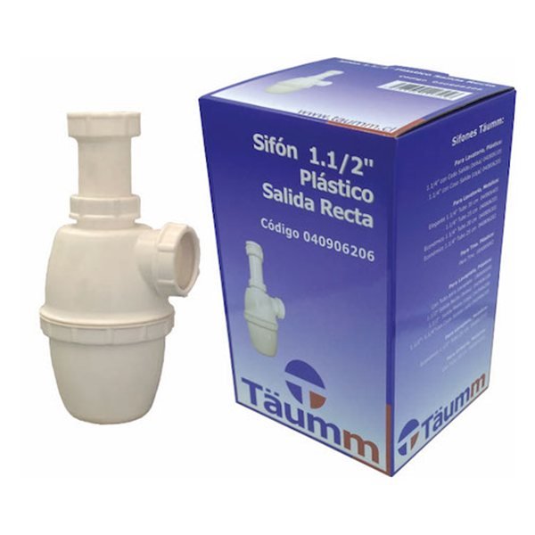 Sifón 1.1/2 Plástico Salida Recta - Caja