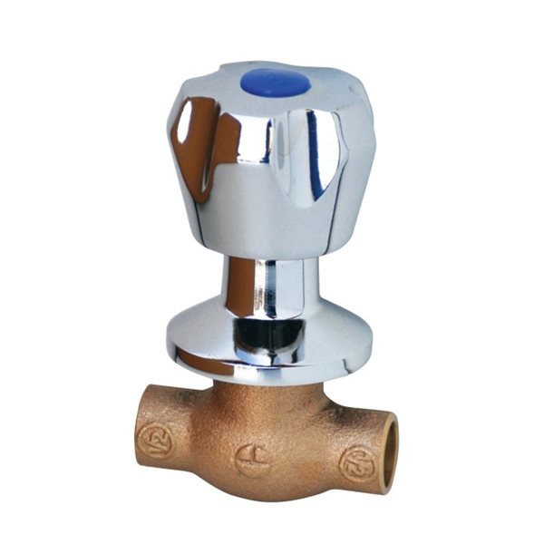 Llave Paso Camp. Cr.Man Pomo 1/2" Bronce