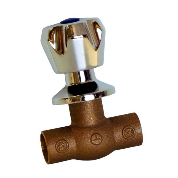 Llave Paso Camp. Cr.Man Pomo 3/4" Bronce