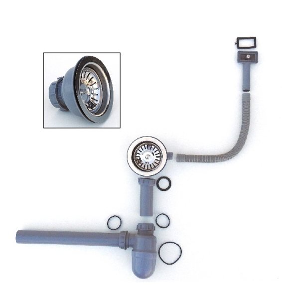 Set Desagüe 3.1/2" c/ T.Rebalse y Sifón